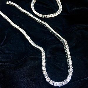 FULL DIAMONDS CZ 18K WHITE GOLD CHAIN BRACELET!